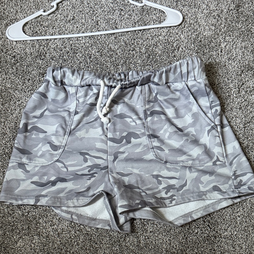 SHEIN Gray Camo Athletic Shorts
